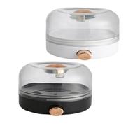 VOSAREA Lot de 2 Pots à Condiments Magnétiques Muraux pour Réfrigérateur, Boîtes à Épices en Plastique Blanc et Noir Couvercle, Rangement la Cuisine Pratique et Gain de Place, Essentiels