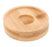 VOSAREA Lot de 2 Verres à Whisky Rotatifs Dessous de Verre en Bambou Naturel, Design Circulaire Élégant et Fonction Sécurisé pour Bar et Dégustation