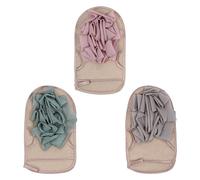 VOSAREA Lot de 3 Moufles Exfoliants de Double Face Corps Éponges de Bain Réutilisables en Fibres Solide Nettoyant Peau Morte pour Exfoliation Profonde Rose Gris Vert Usage Quotidien