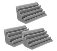 VOSAREA Lot de 3 Panneaux D'absorption Acoustique Trapézoïdaux 12x12x24 Cm Gris, Mousse D'insonorisation Anti-basses, Matériaux Ignifuges pour Acoustique Studio, Ktv, Cinéma et Home