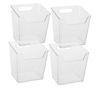 VOSAREA Lot De 4 Boîtes De Rangement Murales Et De Bureau Transparentes pour Une Visualisation Facile, Idéales pour Les Ustensiles, Les Cosmétiques, Les Télécommandes, Les Outils Et La