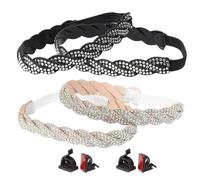 VOSAREA Lot de 4 Sangles Élastiques Décoratives Strass pour Chaussures à Talons Hauts, Antidérapantes, en Bande Tressée Pu, Vie Quotidienne