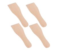 VOSAREA Lot de 4 Set de Petites Spatules en Bois de Hêtre Naturel, Ustensiles Cuisine Polyvalents pour Pizza et Pâtisserie, Surface Lisse, Accessoires Portables pour Cuisson et