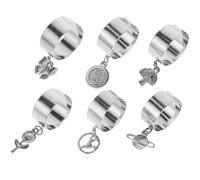 VOSAREA Lot de 6 Bagues Ouvertes Réglables Pendentifs Soleil et Lune, Ensemble de Bagues Chic pour Femme, Bijoux Décoratifs Doigts, pour Fêtes et Shopping