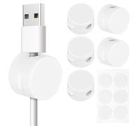 VOSAREA Lot de 6 Clips Adhésifs Magnétiques pour Câble, Support Magnétique Blanc, Organisateur de Câbles pour Bureau, Maison et Voiture, Fixation Sécurisée et Polyvalente