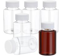 VOSAREA Lot de 6 Flacons D'échantillons D'huile en Pet 100ml avec Bouchons, Résistants la Corrosion, pour Laboratoire et Analyse Facile Couleur