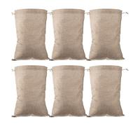 VOSAREA Lot de 6 Paquet à Légumes Réutilisables à Cordon en Toile de Jute Beige, et Multifonction pour Rangement Quotidien et Stockage des Pommes de Terre