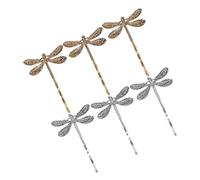 VOSAREA Lot de 6 Pinces à Cheveux en Métal Vintage Forme Libellule, Accessoires Cheveux Décoratifs et Fixateurs pour Usage Quotidien et Shopping