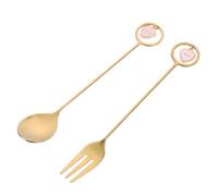 VOSAREA Lot de 6 Set de Cuillères à Café en Acier Inoxydable Pendentif Cœur, Cuillères à Mélanger pour Café et Dessert, Finition Miroir, Coffret Présent, pour Noël et Occasions Spéciales