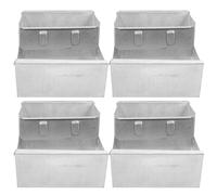 VOSAREA Mangeoire Métal pour Lapin 4pcs en Fer Argenté Structure Solide, Optimise Le Processus d'alimentation Quotidienne en Milieu D'élevage Agricole