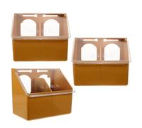 VOSAREA Mangeoire Suspendue 3pcs pour Oiseaux Domestiques, Plastique Léger et Anti-éclaboussures, Boîte à Nourriture à Double Trou pour Cages à Oiseaux