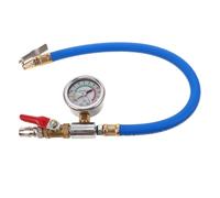 VOSAREA Manomètre de Pression avec Gonfleur Auto Bloquant Outil de Gonflage pour Pneus Voiture Atv Jauge Précise et Tuyau Étanche