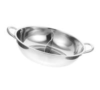 VOSAREA Marmite à Fondue 34 Cm en Acier Inoxydable avec Séparateur, Casserole Chauffante Multifonction Compatible Induction, Plaque Gaz et Vitrocéramique, Ustensile la Cuisine pour Fondue