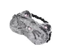 VOSAREA Masque de Sommeil Cache-œil en Peluche Noir Style Chat, Confortable et Lavable pour Nuits Paisibles, pour Jeux à L’aveugle et Fêtes Entre Camarades