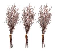 VOSAREA Mini Séchées Rouges, 3 Bouquets Faciles à Transporter Longue Durée de Conservation pour Décoration Extérieure et Festive