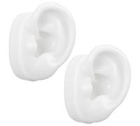 VOSAREA Modèle D'oreille Paire en Silicone Réaliste Réutilisable Structure Interne et Externe Claire Blanche pour Affichage en Vitrine pour Pratique Perçage