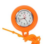 VOSAREA Montre de Poche Quartz Ronde en Silicone Infirmière, Orange | Acier Inoxydable, Alliage et Verre, Pratique et Décorative, pour Médecin et Personnel Soignant