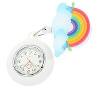 VOSAREA Montre Infirmière à Clip Rétractable Arc-Ciel pour Femmes Étanche avec Grand Cadran Facile à Lire et Pince Sécurisée pour Usage Quotidien