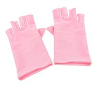 VOSAREA Moufles de Manucure UV pour Femme en Spandex Rose, Confortables à Porter Design Demi-doigts, Protection Anti-uv pour Nail Art et Ongles en Gel, 1 Paire