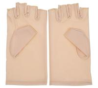 VOSAREA Moufles sans Doigts pour Manucure en Spandex Beige, Protection UV Résistante pour Mains, pour Cyclisme et Voyages en Extérieur