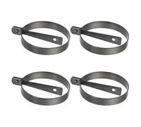 VOSAREA Moules à Œufs Ronds Faciles à Ranger en Acier Carbone Antiadhésifs Lot de 4 pour Cuisson des Œufs Petit-déjeuner