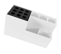 VOSAREA Organisateur de Coiffure Blanc Multifonction, Porte-peignes et Porte-ciseaux de Salon Grosse Capacité, Boîte de Rangement pour Outils de Maquillage et Coiffure, Compact et Léger