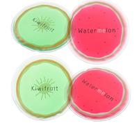 VOSAREA Pack de 4 Poches de Glace en Gel Fruitées Réutilisables, Légères et Rondes, pour Maison et Camping, Soulagement des Gonflements
