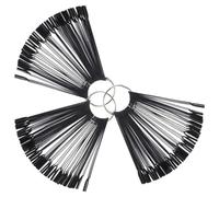 VOSAREA Palette de Pointes D'ongles Noire en Plastique et Métal, Présentoir Éventail Pratique Étiquettes pour Nom de Couleur, pour Salon de Manucure ou Usage Personnel