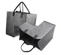 VOSAREA Panier De Rangement l En Feutre 2 Pièces Pour Vêtements Et Jouets Capacité Élevée Design Simple Et Pratique Couleur Gris Foncé Organisateur Pour Escaliers Et Pièces Diverses