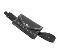 VOSAREA Paquet de Ceinture Femme Style Punk en Cuir Noir Décorations Cloutées, Paquet Banane Élégant et Fonctionnel pour Voyages et Fêtes