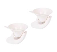 VOSAREA Passoire à Thé en Céramique Blanche Lot de 2 sets de Filtres à Thé Créatifs Tamis à Maille Fine Accessoire Pratique aux Fleurs et Usage Domestique