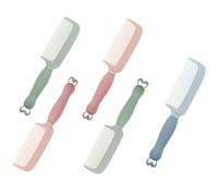 VOSAREA Peigne Lapin de Dessin Animé 5pcs Manche en Silicone Confortable et Antistatique pour Coiffure en Extérieur et Soins Capillaires en Pp Sûr pour Extensions