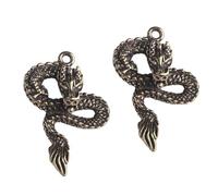 VOSAREA Pendentifs Dragon Style Traditionnel Chinois Délicat Soi-même en Laiton Or 2 Pièces, Décoration Artisanale Unique pour Porte-clés et Paquet