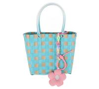 VOSAREA Petit Panier Tressé avec Anse en Plastique PP, Style Vintage Chic | Panier à Fruits et Légumes, Rangement Quotidien, Portable pour Sorties Plage et Voyages en Voiture