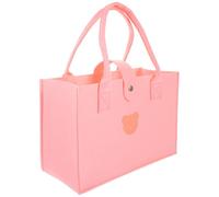 VOSAREA Petit Paquet à Main Ours en Feutre Rose, Grosse Capacité pour École | Réutilisable et Solide, Usage Bureau et Cours, Format 30x20x13, Style Élégant et Pratique