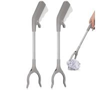 VOSAREA Pince à Déchets en Acier Inoxydable 40 Cm, Lot de 2 Pinces de Ramassage Légères et Solide pour Tri des Ordures, Outil de Préhension Manuel Pratique Adapté aux Personnes Âgées