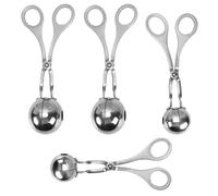 VOSAREA Pinces à Boulettes de Viande et Nettoyage Facile en Acier Inoxydable Argenté 4 Pièces Prise Confortable pour Préparation de Repas Cuisine