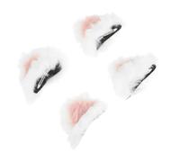 VOSAREA Pinces à Cheveux Oreilles De Chat Blanches, Lot De 2 Paires, Taille Standard, Accessoires Pour Filles, Cosplay Halloween Et Fête, Décoration Cheveux Légère
