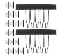 VOSAREA Pinces à Cheveux pour Sécuriser avec 5 Dents en Acier et Fabriquer des Perruques Lot de 20 Accessoires pour Perruques, Design Ressort pour Filet de Postiche
