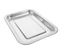 VOSAREA Plateau à Thé en Acier Inoxydable Petits Trous pour Égouttoir à Vaisselle, Design Rectangulaire Élégant, Goûters Réceptions