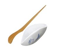 VOSAREA Plateau à Thé et Présentation de Grains de Café en Céramique Vintage avec Cuillère à Thé Facile à Nettoyer Cuisine