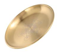 VOSAREA Plateau Porte-Bougie en Acier Inoxydable Or Pentagramme de 14cm, Support Élégant pour Bougies et Bijoux, pour Rituels de Tarot et Décoration de Pièce