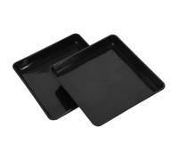 VOSAREA Plateaux pour Plantes D'intérieur Carrés 2 Pièces 40 Cm Noir pour Balcon Extérieur, Soucoupe en Plastique Épaisse Anti-Glisse Et Récupérateur d'eau, Adapté pour Pots Jusqu'à 36,5 Cm