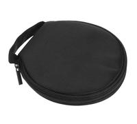 VOSAREA Pochette CD Rangement Ronde 20 Capacités en Tissu Oxford Noir | Étui Média Compact, Boîtiers Dvd Fins, Pochette CD Voiture, Protège les Disques