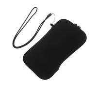 VOSAREA Pochette de Rangement avec Lanière, Compacte et Discrète | Polyester Noir, Fermeture Éclair Sécurisée et Poche Filet, pour Voyages Quotidiens et Salles Partagées