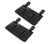 VOSAREA Pochette Latérale pour Fauteuil Roulant avec Porte-gobelet, Paquet de Rangement Robuste en Tissu Oxford et Plastique, 2 Pièces pour Mobilité Améliorée en Intérieur et