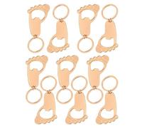 VOSAREA Porte-clés Ouvre-bouteille Empreinte Bébé Souvenir Pratique et Élégant en Métal Doré 10 Pièces Accessoire Chic pour Fête Prénatale Shower