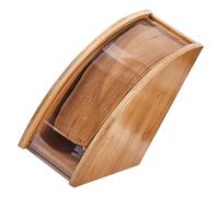 VOSAREA Porte-filtre à Café en Bois Grain de Bois, Support de Rangement Filtre Papier Réutilisable, Forme Éventail Fine Polie, Accessoire Pratique pour Bar à Café