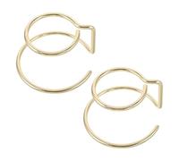 VOSAREA Présentoir pour Sphères de Cristal en Métal Or, Cadre Double Cercle Léger et Compact, Support Décoratif pour Maison et Bureau, Lot de 2
