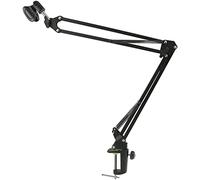 VOSAREA Radiodiffusion durable Studio Microphone Mic Suspension ciseaux bras perche (Noir)